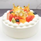 2026春の新作：ティアラ付き デコレーションケーキ 5号（誕生日・推し活・バースデー・映え） 2