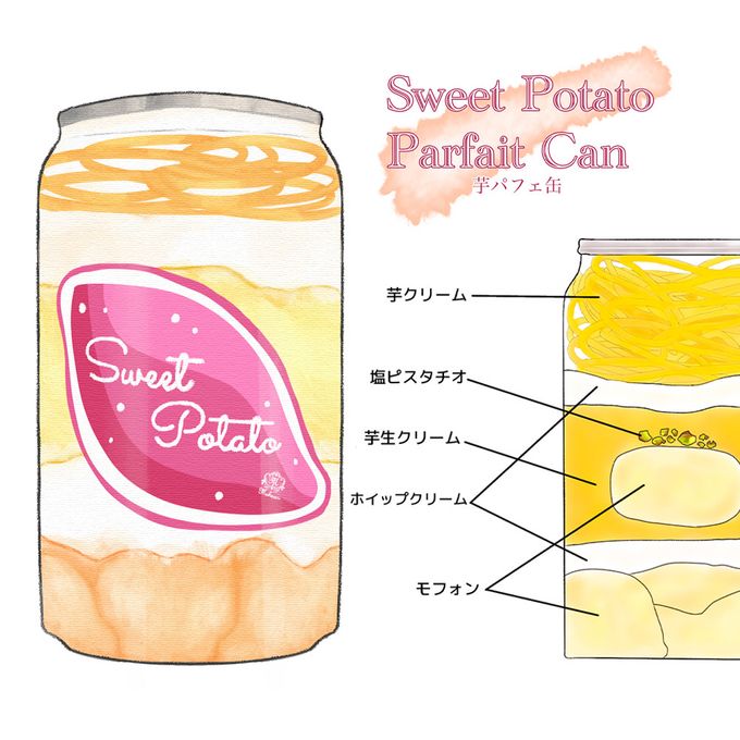 パフェ缶 ケーキ缶 大容量330ml 3種彩セット【和栗・安納芋・いちご】  5