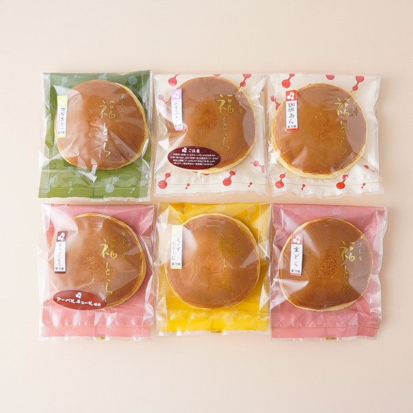福どらのどら焼き 6個食べ比べセットB（ぶるーべりー、ちーずくりーむ、珈琲あん、抹茶生どら、生ちょこもち、生どら） 9