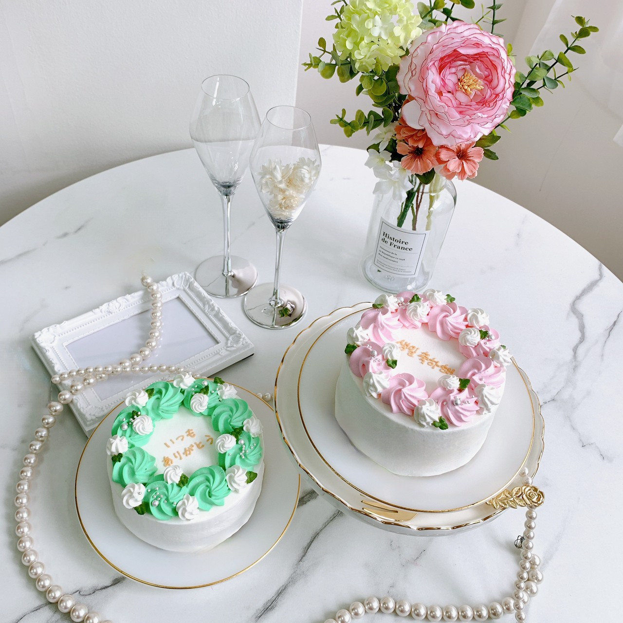 ◯ホワイトローズセンイルケーキ 5号《選べる9色｜薔薇｜韓国｜お好き