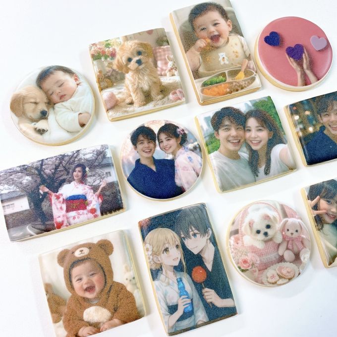 【5枚】世界にひとつだけのプリントクッキー｜お好きなお写真をプリントします｜オーダーメイド｜個包装でお届け｜1枚から注文OK！ 1