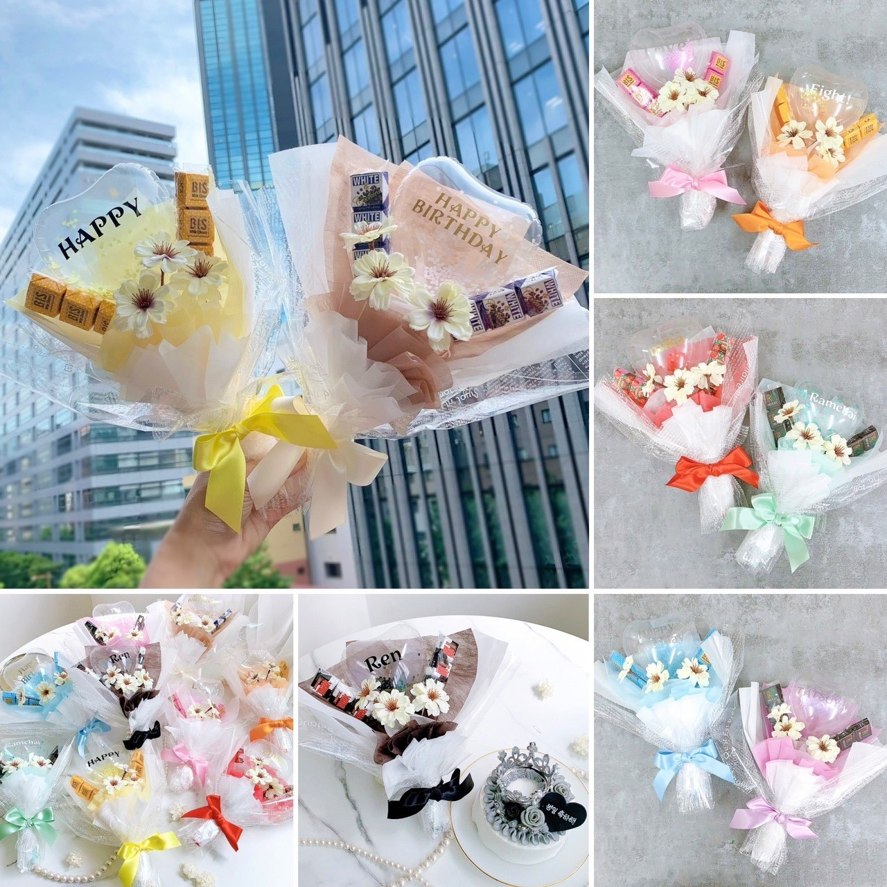 バルーン〉◯チロルチョコクリアバルーンブーケ˚✧₊⁎卒業式、誕生日に
