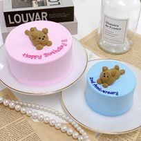 ◻︎寝そべりくまちゃんセンイルケーキ 4号《選べる9色｜韓国｜誕生日｜お好きなメッセージ✧》