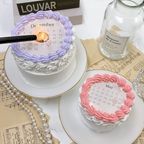【店頭受取】◻︎丸型カレンダー バーンアウェイケーキ 3号《選べる9色｜センイルケーキ｜お好きな日付とメッセージ｜燃える演出♪》 2