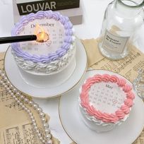 ◻︎燃える演出♪丸型カレンダー バーンアウェイケーキ 3号《選べる9色｜センイルケーキ｜韓国｜お好きな日付とメッセージ｜サプライズ》
