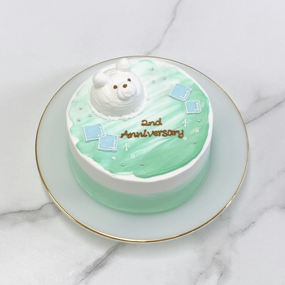 ◻︎くまちゃんアイス クリームソーダ風センイルケーキ 6号