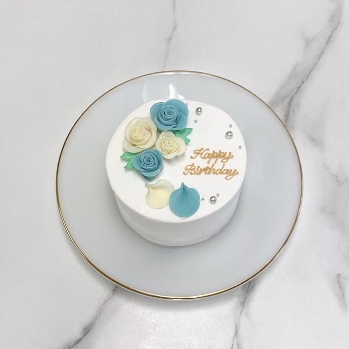 選べる2色の薔薇ケーキ 5号《18色からお好きな2色の組み合わせ｜薔薇｜センイルケーキ｜メッセージ｜韓国》 3