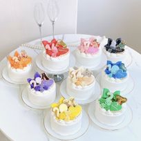 セミオーダー写真ケーキ✧ 5号《選べる9色｜プリントケーキ｜センイルケーキ｜リボン｜薔薇｜お好きなお写真と数字で✧》