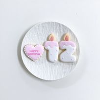 ◻︎キャンドルナンバープレートセット【選べる9色｜アイシングクッキー｜お好きな数字とメッセージで♪】