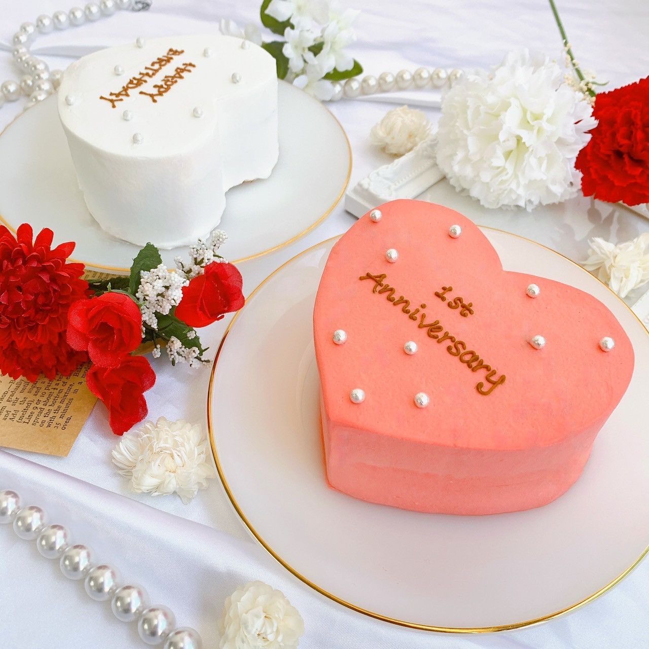 ◻︎スプリンクルハートセンイルケーキ✧ 4号《選べる9色｜ハート型