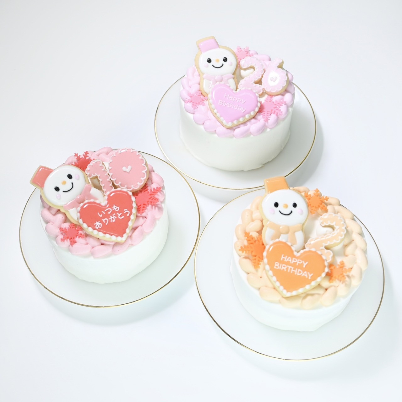 スノーマンケーキ✧ 5号《選べる9色｜雪だるま｜センイルケーキ