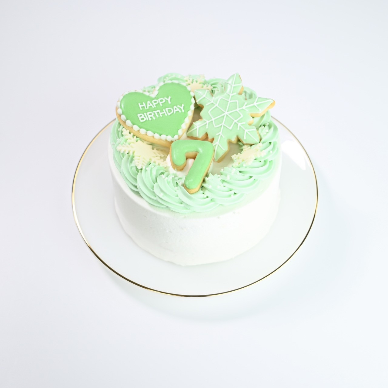 雪の結晶づくしケーキ✧ 4号《選べる8色｜センイルケーキ｜アイシング