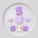 雪だるま＆雪の結晶デザイン プレートセット♪アイシングクッキーセット（プレート＋装飾ハート2つ）＋でお好きなアルファベットや数字をお選びください。オリジナルメッセージ可。全9色。誕生日や記念日、推しのお祝いなどにオススメ《アルファベット・数字：12枚》 6