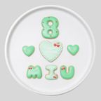 さくらんぼデザイン プレートセット♪アイシングクッキーセット（プレート＋装飾ハート2つ）＋でお好きなアルファベットや数字をお選びください。オリジナルメッセージ可。全9色。誕生日や記念日、推しのお祝いなどにオススメ《アルファベット・数字：11枚》 7