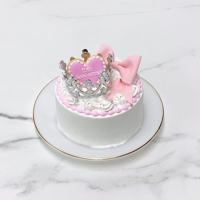 ◻︎パステルリボン付きティアラケーキ 4号《選べる9色｜韓国｜誕生日｜お好きなメッセージ✧》 2
