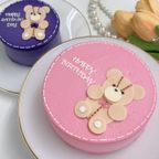 ◯テディベアのセンイルケーキ 3号《選べる9色｜くま｜韓国｜誕生日｜お好きなメッセージ✧》 1