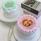 ◻︎燃える演出♪ フラワーカレンダー バーンアウェイケーキ 3号《選べる9色｜写真ケーキ｜プリントケーキ｜センイルケーキ｜韓国｜お好きな日付とメッセージ｜サプライズ》 3