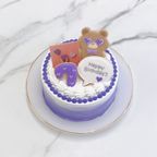 ◻︎サングラスくまちゃんのお祝いケーキ 4号《選べる9色｜お好きな写真とメッセージ♪》 3