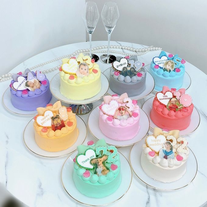 セミオーダーハートゼリーケーキ✧ 5号《選べる9色｜写真ケーキ｜センイルケーキ｜アイシングクッキー｜お好きな写真とメッセージで♪》 1