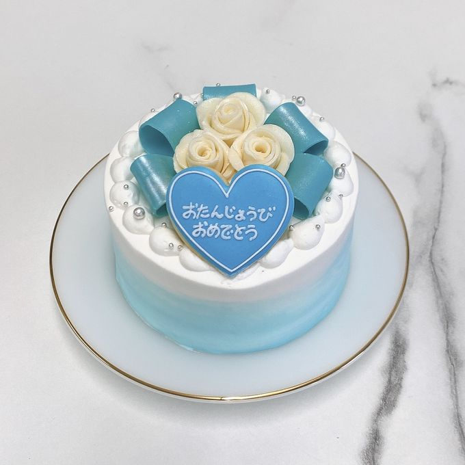 ◻︎キラキラリボンと白薔薇センイルケーキ 4号《選べる10色｜薔薇｜リボン｜韓国｜誕生日｜お好きなメッセージ✧》 5