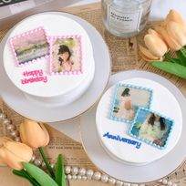 ◻︎コラージュ写真ケーキ 4号《選べる9色｜プリントケーキ✧》