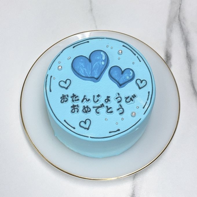◻︎2Dケーキ ハートイラストセンイルケーキ 3号《選べる10色｜韓国｜お好きなメッセージ✧》 4