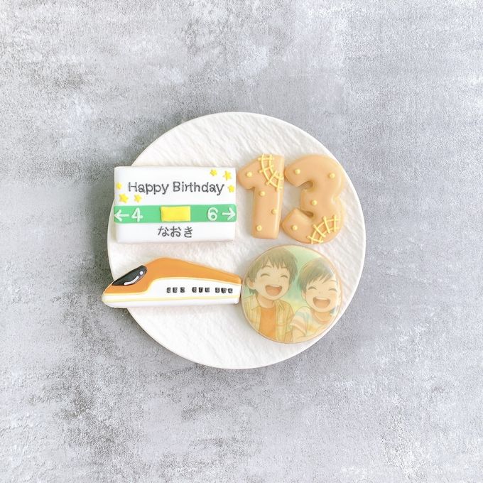 ◻︎新幹線お祝いプリントクッキーSET【選べる9色｜アイシングクッキー｜お好きなお写真とメッセージで♪】 3
