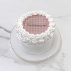 【店頭受取】◻︎チェック柄バーンアウェイケーキ［丸型］ 3号《選べる9色｜センイルケーキ｜お好きなメッセージ｜燃える演出♪》 7