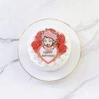 ◯プレート持ちイラストクッキー付き✧薔薇ケーキ 6号《選べる9色｜お好きなイラストで✧》 5
