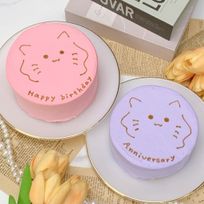 ◻︎ゆるねこセンイルケーキ 3号《選べる9色｜韓国｜誕生日｜お好きなメッセージ✧》