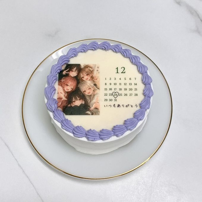 ◻︎お好みの写真で作るカレンダーケーキ 3号《選べる9色｜韓国｜誕生日｜記念日｜写真ケーキ｜プリントケーキ｜お好きなメッセージと日付♪》 5