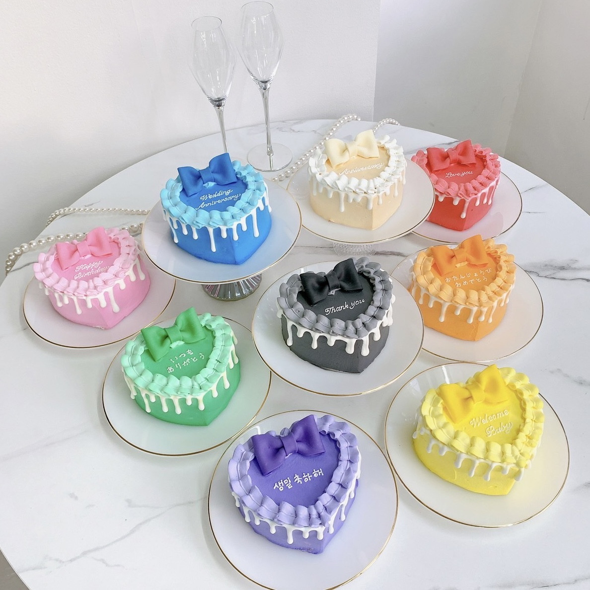 店頭受取】フリルリボンドリップケーキ✧ 5号《選べる9色｜センイル