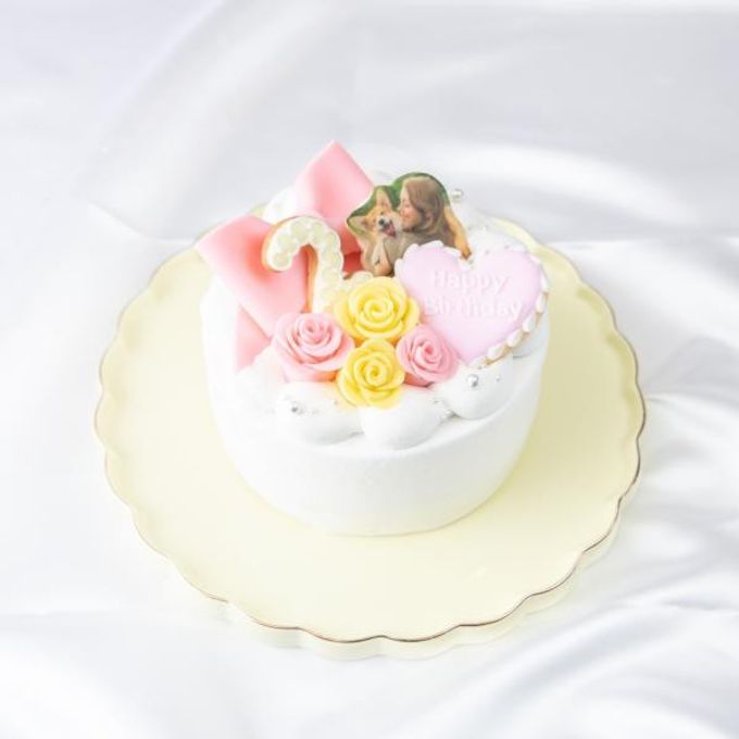 ☆2色選べるセミオーダー 写真ケーキ（プリントケーキ）リボン付 5号 2