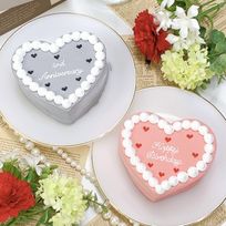 ◻︎ハート型プチハートドットセンイルケーキ✧ 4号《選べる9色｜韓国｜誕生日｜お好きなメッセージ✧》