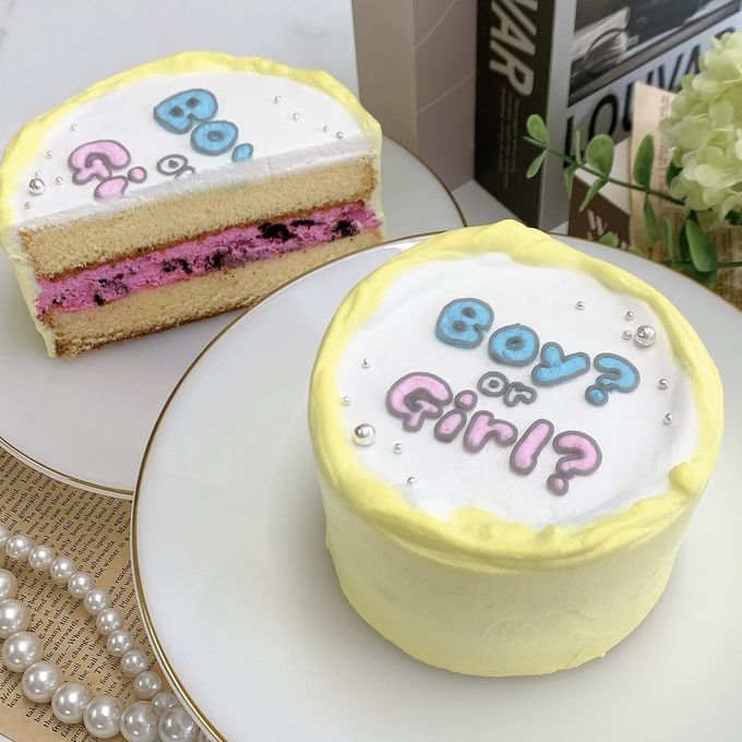 ［ジェンダーリビール］レタリングセンイルケーキ 3号《 性別発表｜妊娠｜赤ちゃん｜センイルケーキ｜ウェルカムケーキ 》 2