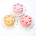 くすみハートデザインセンイルケーキ 3号《選べる9色｜お好きなメッセージ✧》 4