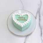 ◻︎パステルハートフリルセンイルケーキ 5号《選べる9色｜ハート型｜韓国｜お好きなメッセージ✧》 3