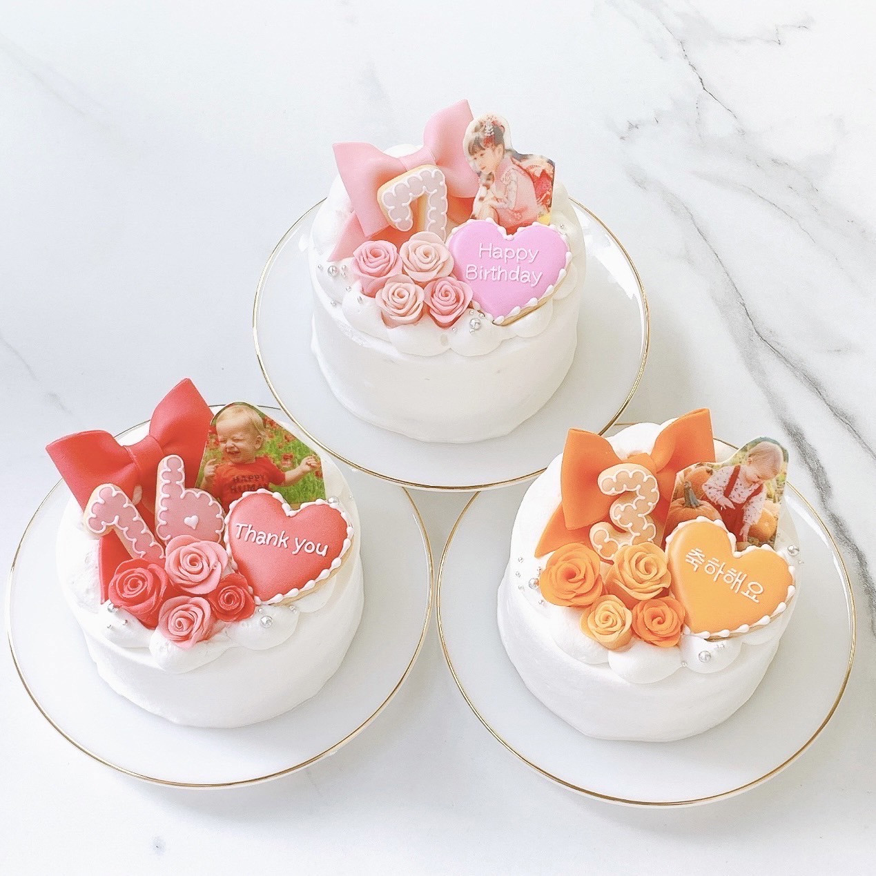 セミオーダー写真ケーキ✧《選べる9色｜プリントケーキ｜リボン｜薔薇