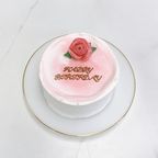 ◯ワンポイントローズセンイルケーキ 3号《選べる9色｜薔薇｜韓国｜誕生日｜お好きな色とメッセージ✧》 4