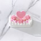 ◻︎［プチケーキBOX］ハートプレート付きエレガントケーキ 《選べる9色｜お好きなメッセージ♪》 2