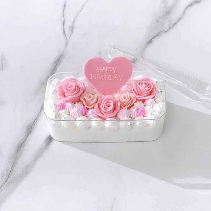 ◻︎［プチケーキBOX］ハートプレート付きエレガントケーキ 《選べる9色｜お好きなメッセージ♪》 2