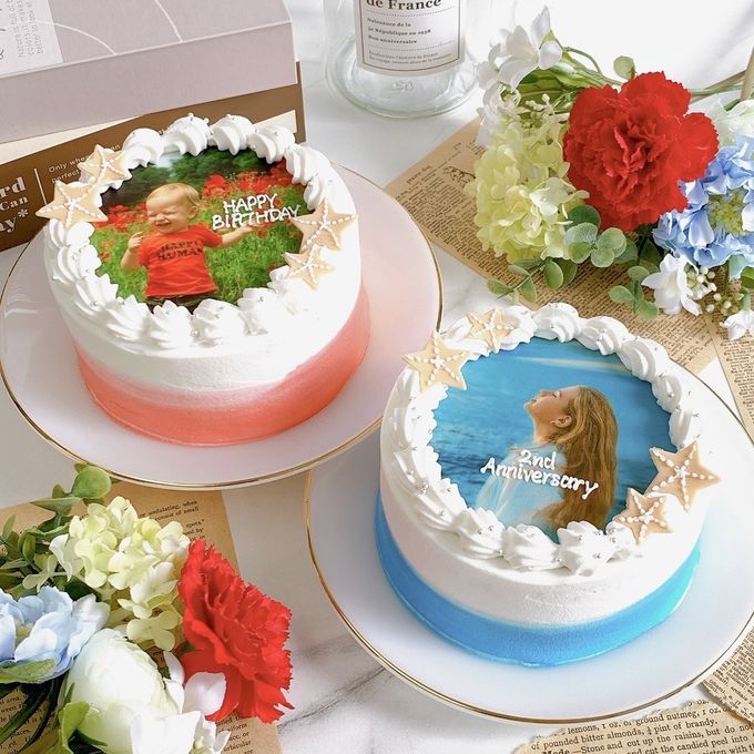 ◻︎海デザイン写真ケーキ✧ 3号《選べる9色｜プリントケーキ｜お好きなメッセージ✧》 1