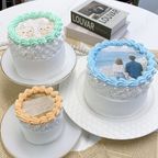 ◻︎［フルオーダー］お好きな写真2枚でつくれるバーンアウェイケーキ 3号《燃える演出｜選べる10色｜センイルケーキ｜韓国｜お好きなメッセージ｜サプライズ》 3