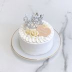 ◯ティアラ付きセンイルケーキ 4号《選べる9色｜韓国｜誕生日｜お好きなメッセージ✧》 2