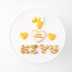ゼブラ柄 ハート アイシングクッキーセット（プレート＋装飾ハート2つ）＋でお好きなアルファベットや数字をお選びください。オリジナルメッセージ可。全8色。誕生日や記念日、推しのお祝いなどにオススメ《アルファベット・数字：3枚》 4