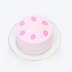 いちごデザインケーキ♪ 6号《選べる8色｜お好きなメッセージ｜センイルケーキ》 3