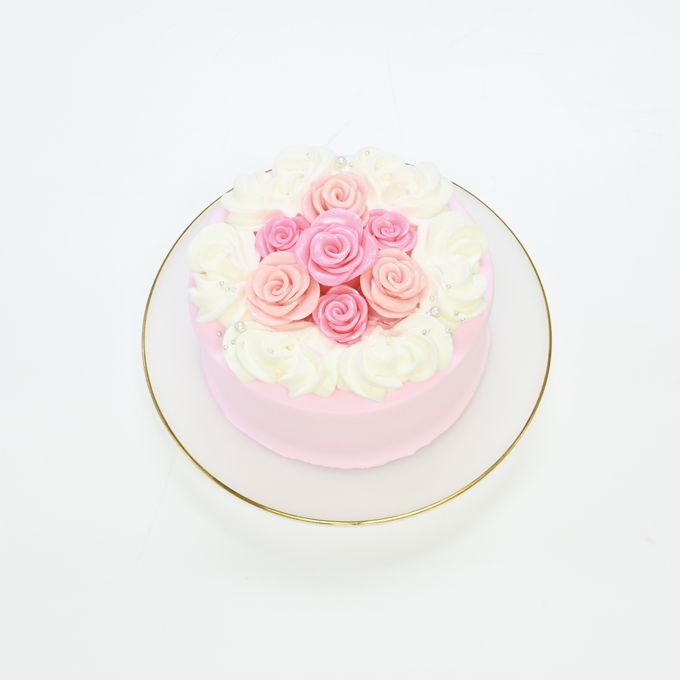 キラキラ薔薇ケーキ♪ 6号 センイルケーキ誕生日や記念日に♡ 3