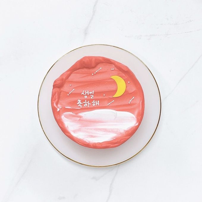 Moonセンイルケーキ✧ 4号《選べる9色｜お月様｜センイルケーキ｜お好きな色とメッセージ♪》 7