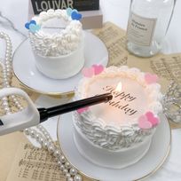 ◻︎燃える演出♪バーンアウェイケーキ スタンダード［丸型］ 3号《選べる9色｜センイルケーキ｜韓国｜お好きなメッセージ｜サプライズ》