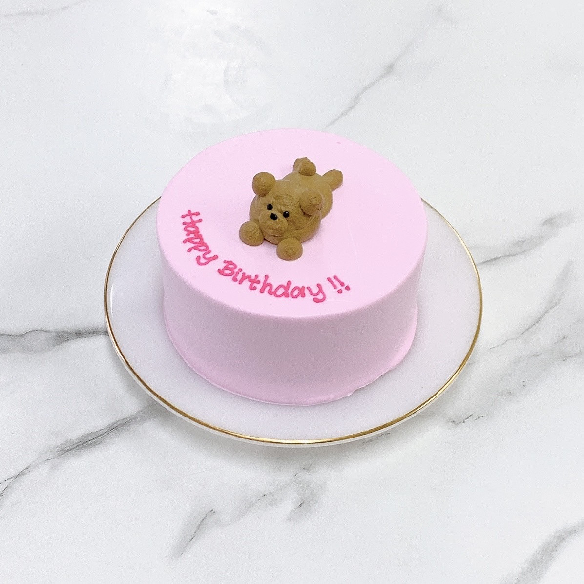 ◻︎寝そべりくまちゃんセンイルケーキ 3号《選べる9色｜韓国｜誕生日